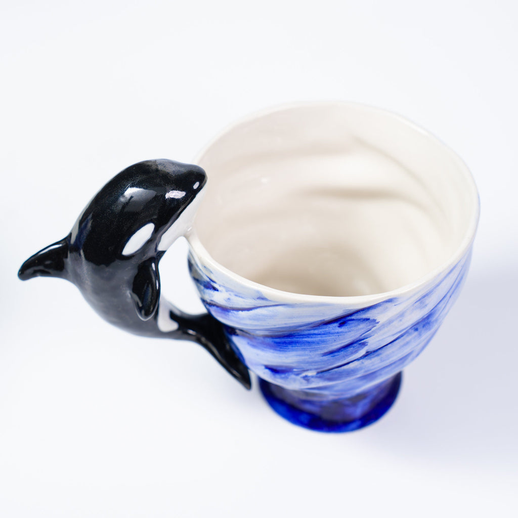 Orca Mug 13.4oz Handmade Ceramic Mug Housewarmig Gift Home Kitchen Decor Ocean Mug Whale Mug Pottery Mug Unique gift Ocean Lover Gift Y2K