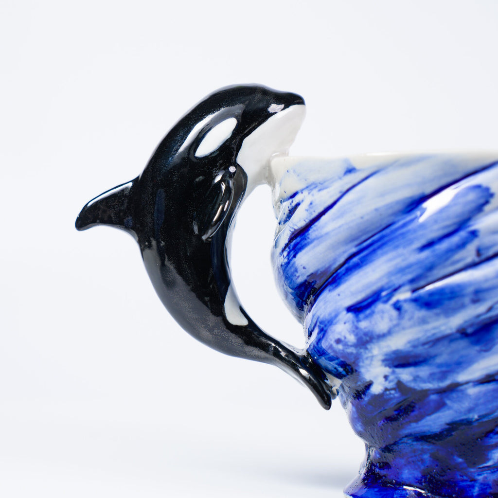 Orca Mug 13.4oz Handmade Ceramic Mug Housewarmig Gift Home Kitchen Decor Ocean Mug Whale Mug Pottery Mug Unique gift Ocean Lover Gift Y2K