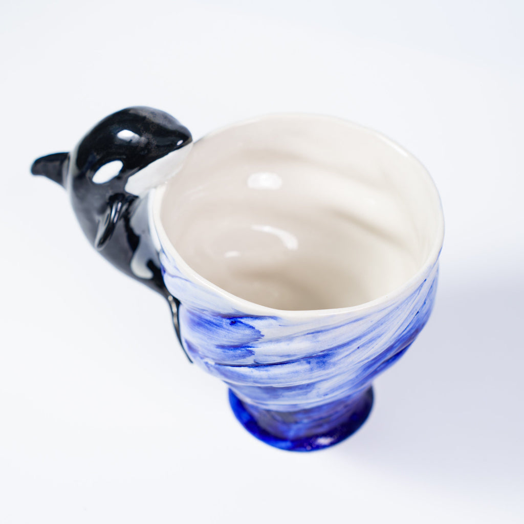 Orca Mug 13.4oz Handmade Ceramic Mug Housewarmig Gift Home Kitchen Decor Ocean Mug Whale Mug Pottery Mug Unique gift Ocean Lover Gift Y2K