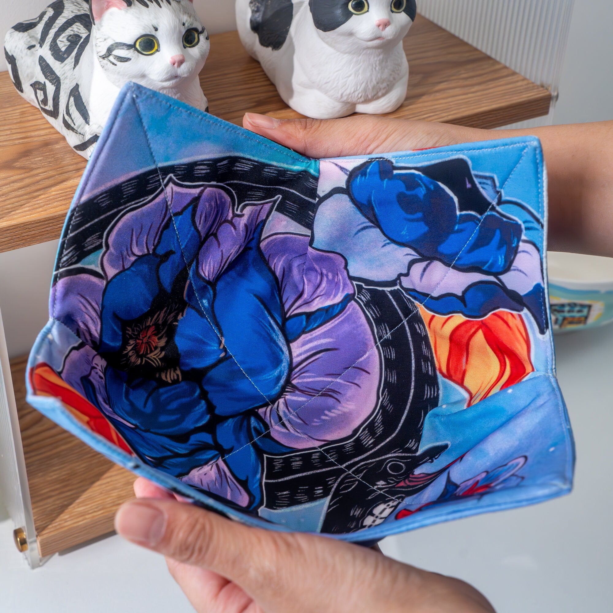 Ocean Bowl Cozies Whale Microwavable Bowl Cozies Orca pot holder fabric Seasonal Cotton Thread White Fox Functional Kitchen Accessory Y2K