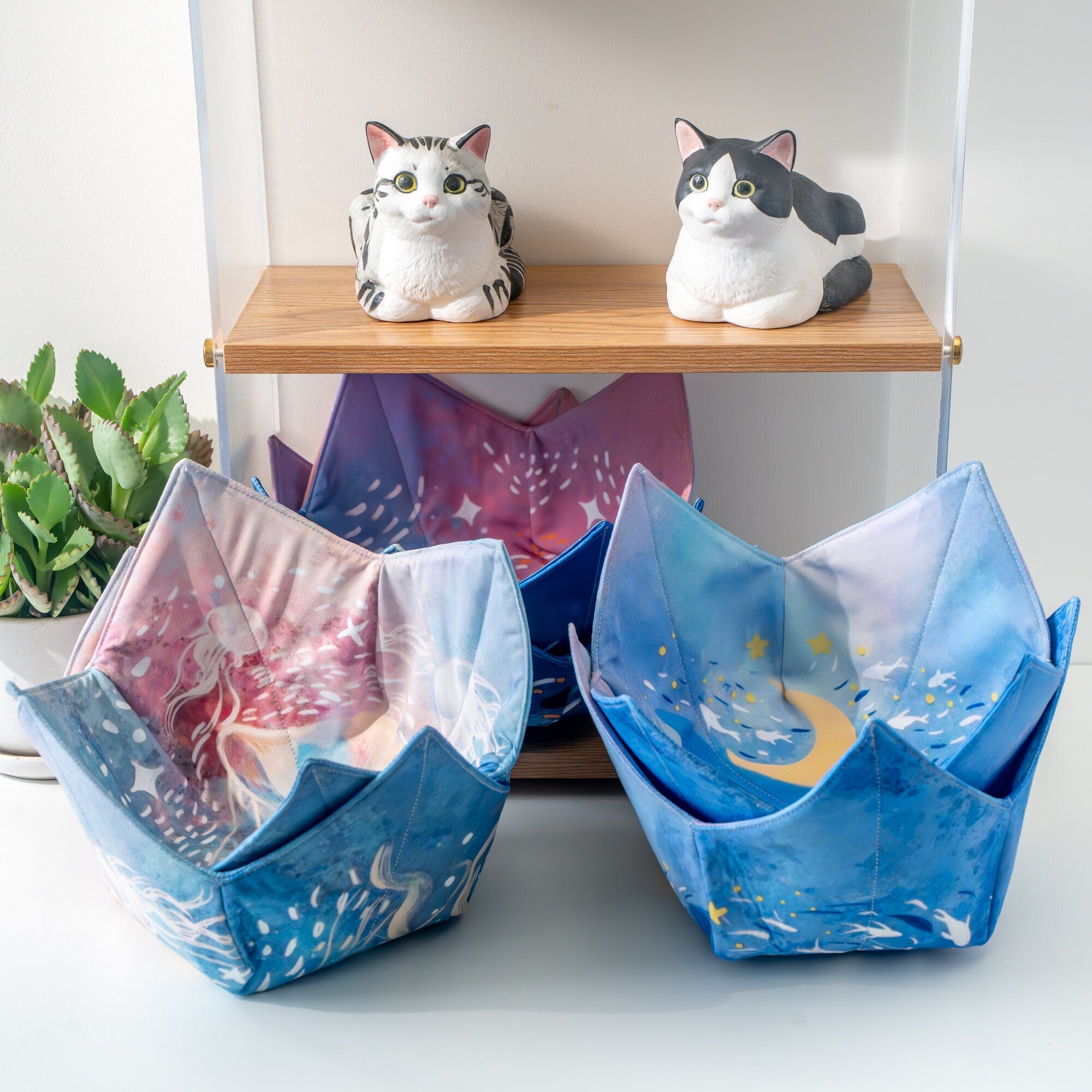 Ocean Bowl Cozies Whale Microwavable Bowl Cozies Orca pot holder fabric Seasonal Cotton Thread White Fox Functional Kitchen Accessory Y2K