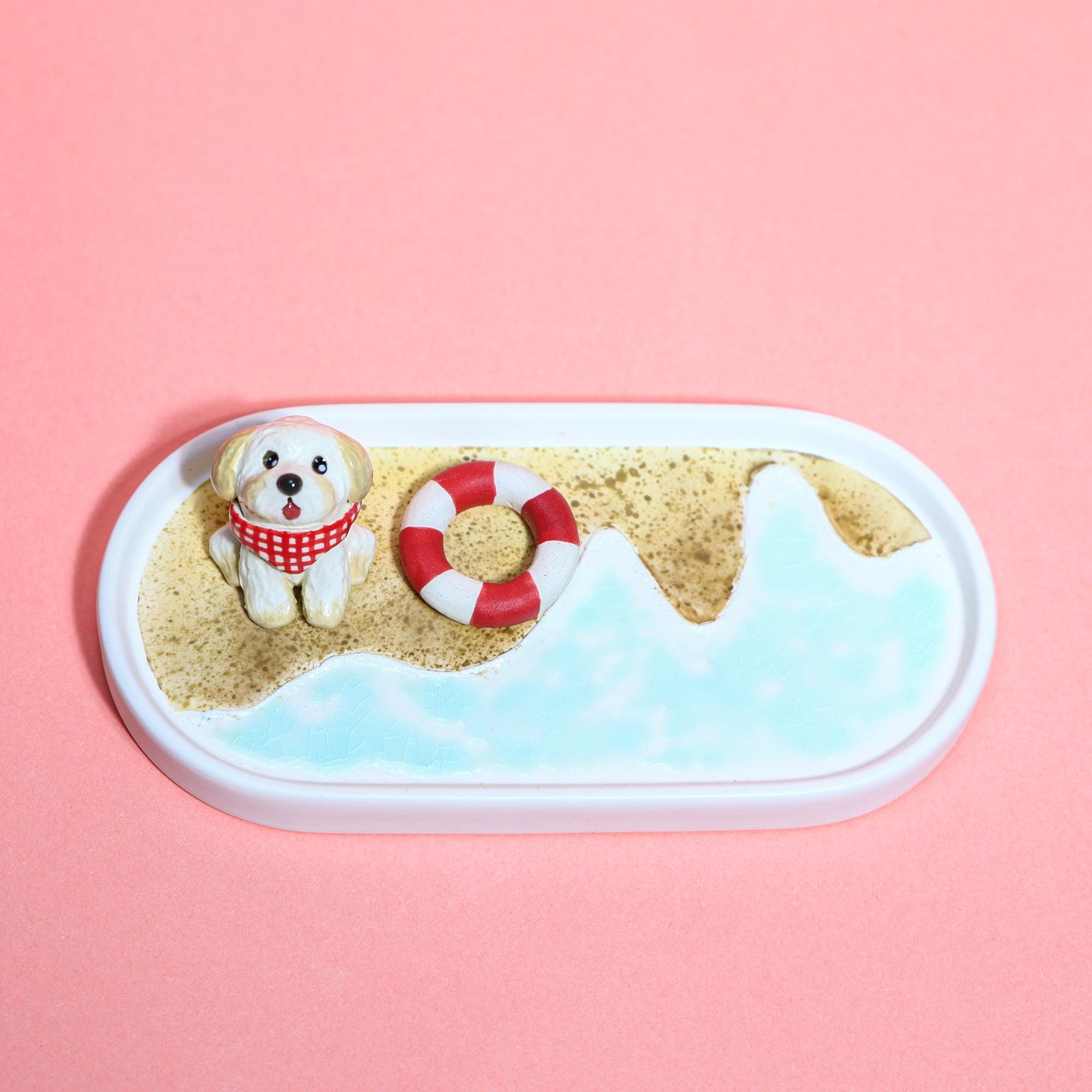 Custom Pet Ring Dish Fruit Strawberry Watermelon Forest Pet Figurine Ceramic Jewelry Holder Personalized Pet Lover Gift Handmade Cute Dish