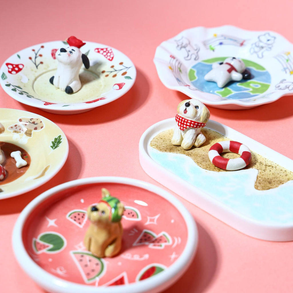 Custom Pet Ring Dish Fruit Strawberry Watermelon Forest Pet Figurine Ceramic Jewelry Holder Personalized Pet Lover Gift Handmade Cute Dish