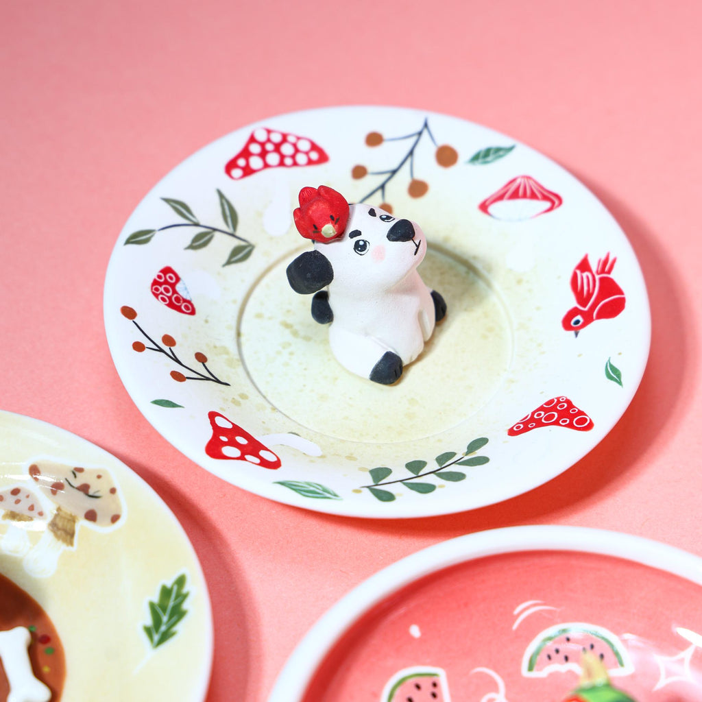 Custom Pet Ring Dish Fruit Strawberry Watermelon Forest Pet Figurine Ceramic Jewelry Holder Personalized Pet Lover Gift Handmade Cute Dish