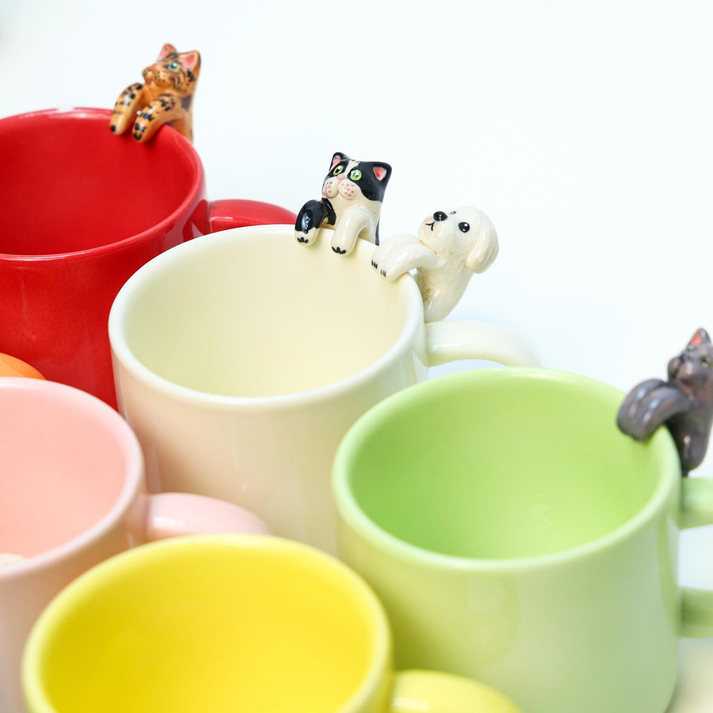 30 Colors Custom 3D Pet Mug Personalized Cat Dog Hidden inside Coffee Mug Handmade Cute Figurine Colorful Ceramic Cup Special Gift for Lover