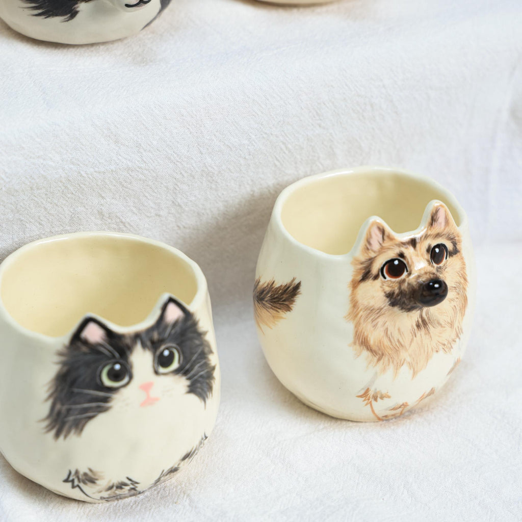 Custom Ceramic Pet Mug Special Gift for mom Personalized Handmade Cat Coffee Cup Unique Dog Lover Gift Ceramic Puppy Cup Pottery Kawaii Mug