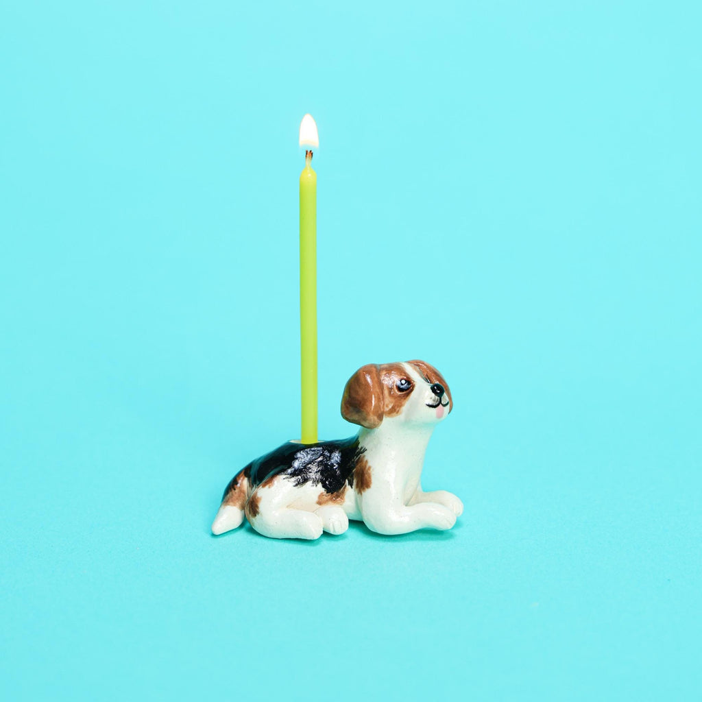 Personalized Pet Cake Topper Custom Ceramic Dog Candle Holder Birthday Cake Gift Handmade Porcelain Figurine Home Decor Puppy Candle Holders
