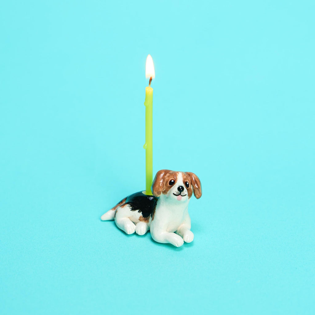 Personalized Pet Cake Topper Custom Ceramic Dog Candle Holder Birthday Cake Gift Handmade Porcelain Figurine Home Decor Puppy Candle Holders
