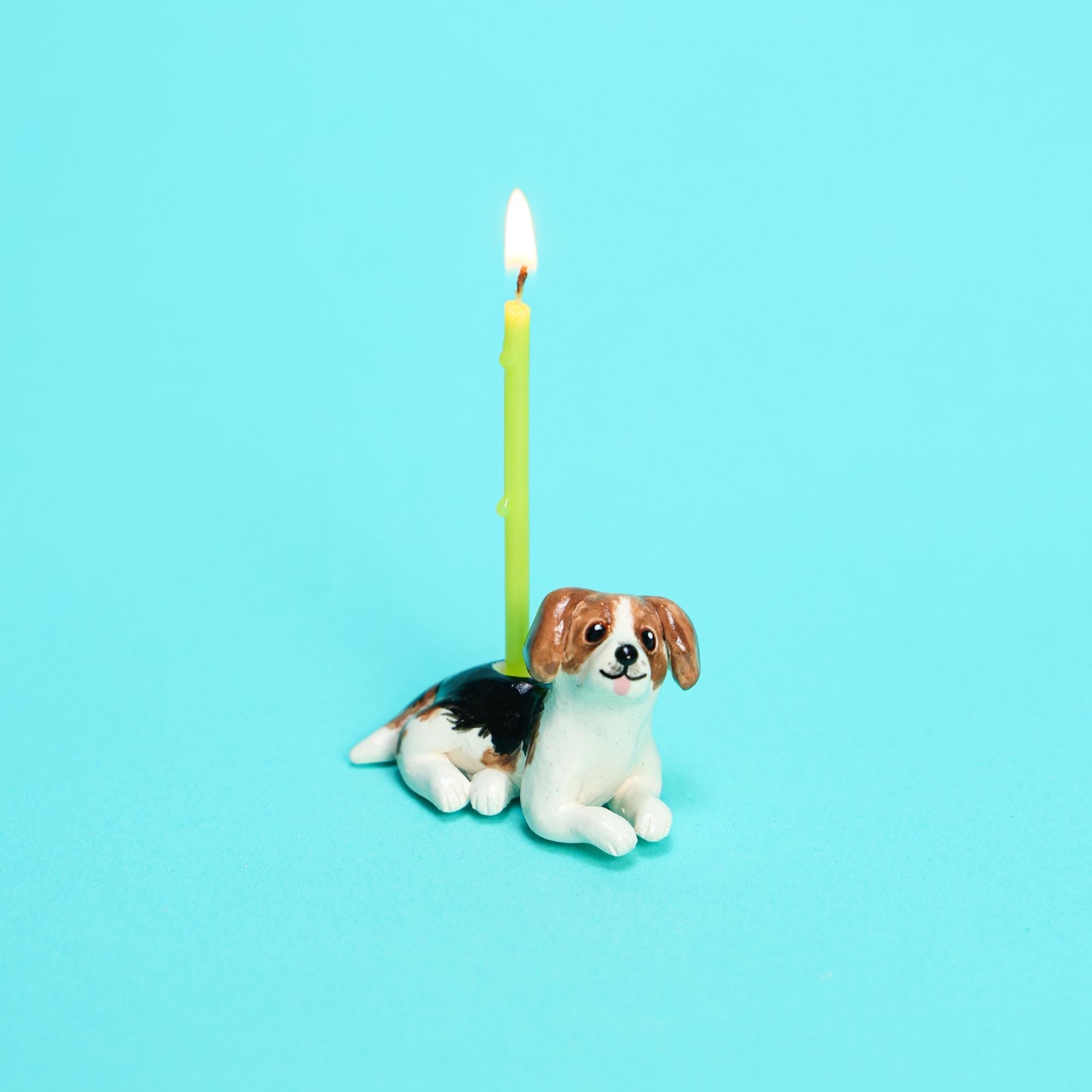 Personalized Pet Cake Topper Custom Ceramic Dog Candle Holder Birthday Cake Gift Handmade Porcelain Figurine Home Decor Puppy Candle Holders
