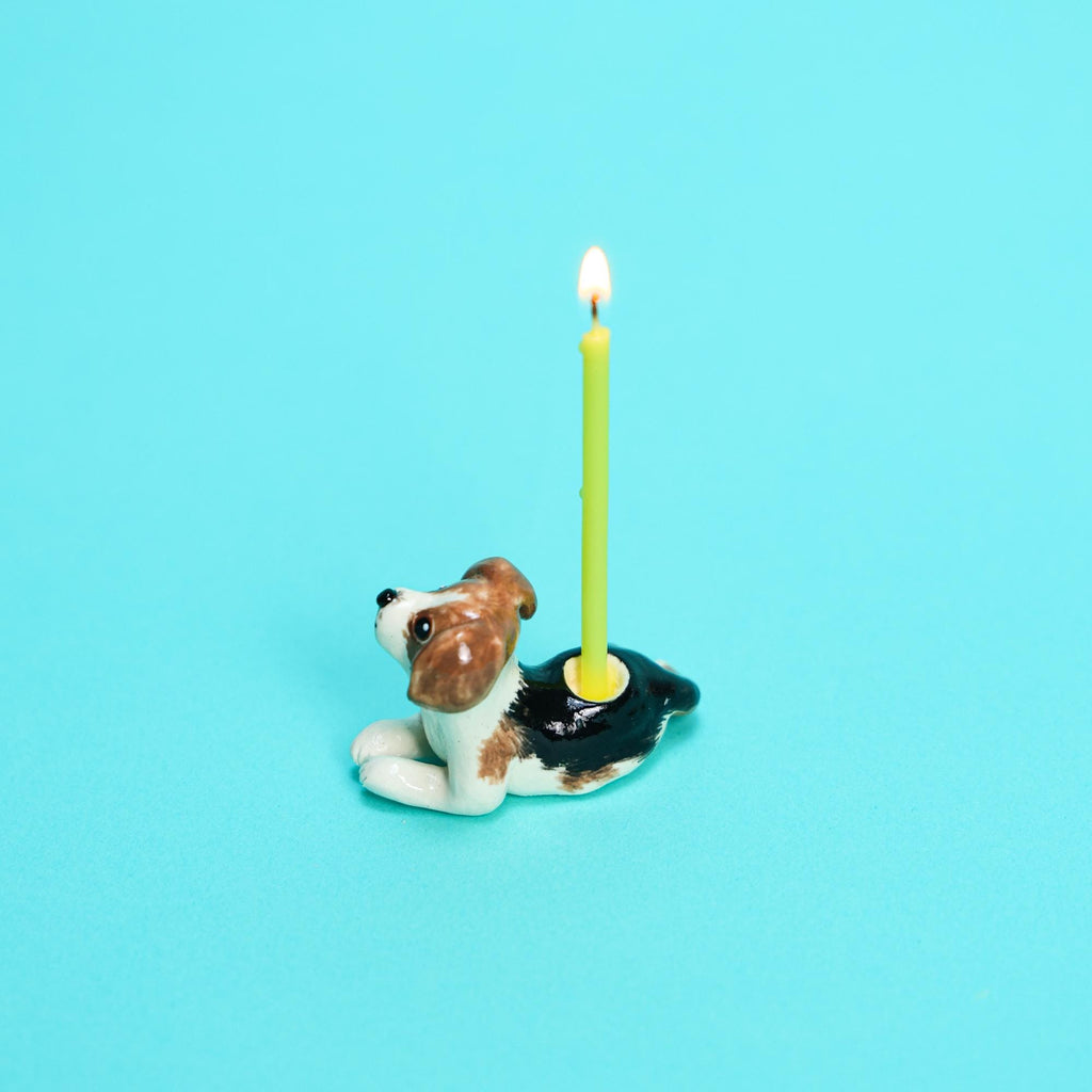 Personalized Pet Cake Topper Custom Ceramic Dog Candle Holder Birthday Cake Gift Handmade Porcelain Figurine Home Decor Puppy Candle Holders