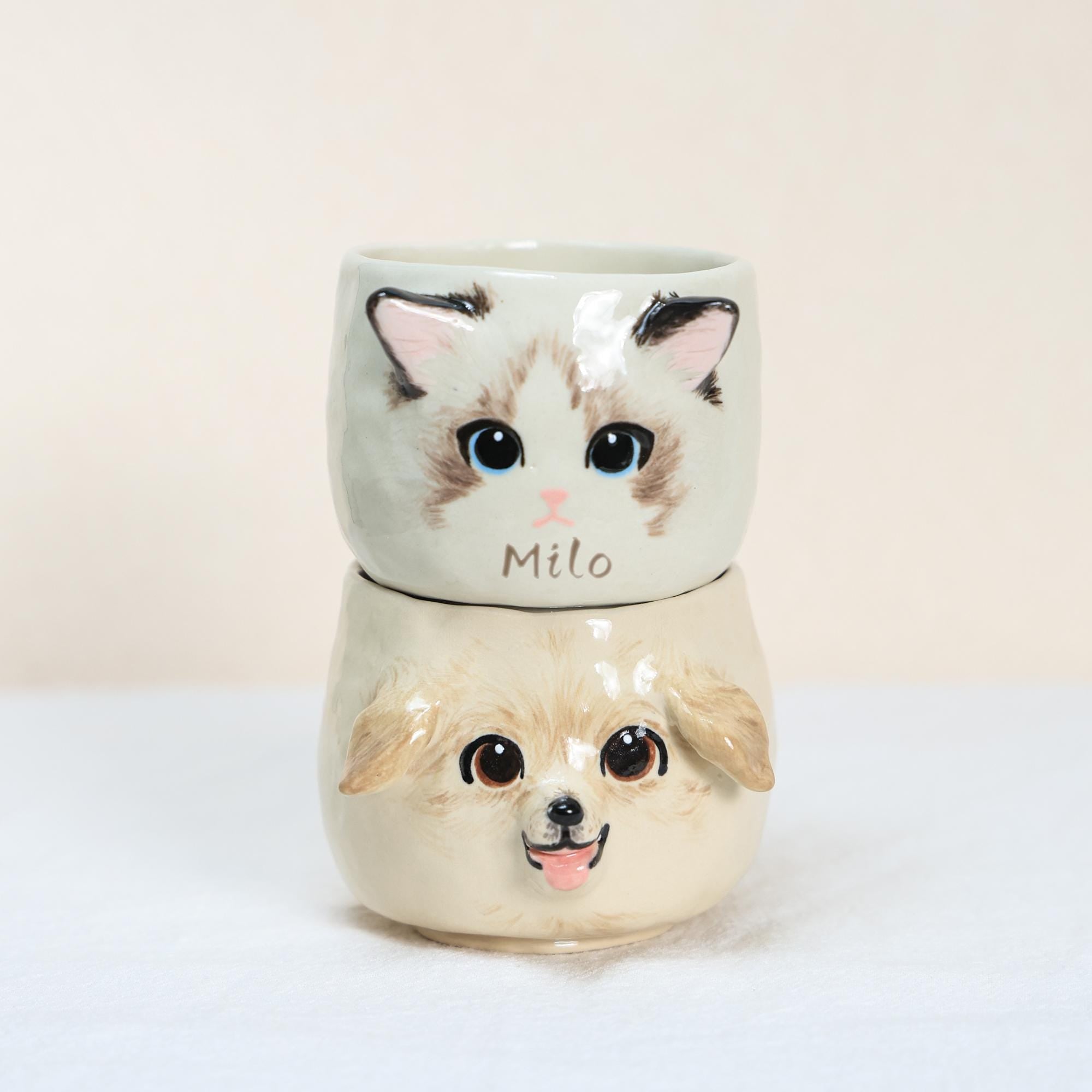 Custom Ceramic Pet Mug Special Gift for mom Personalized Handmade Cat Coffee Cup Unique Dog Lover Gift Ceramic Puppy Cup Pottery Kawaii Mug