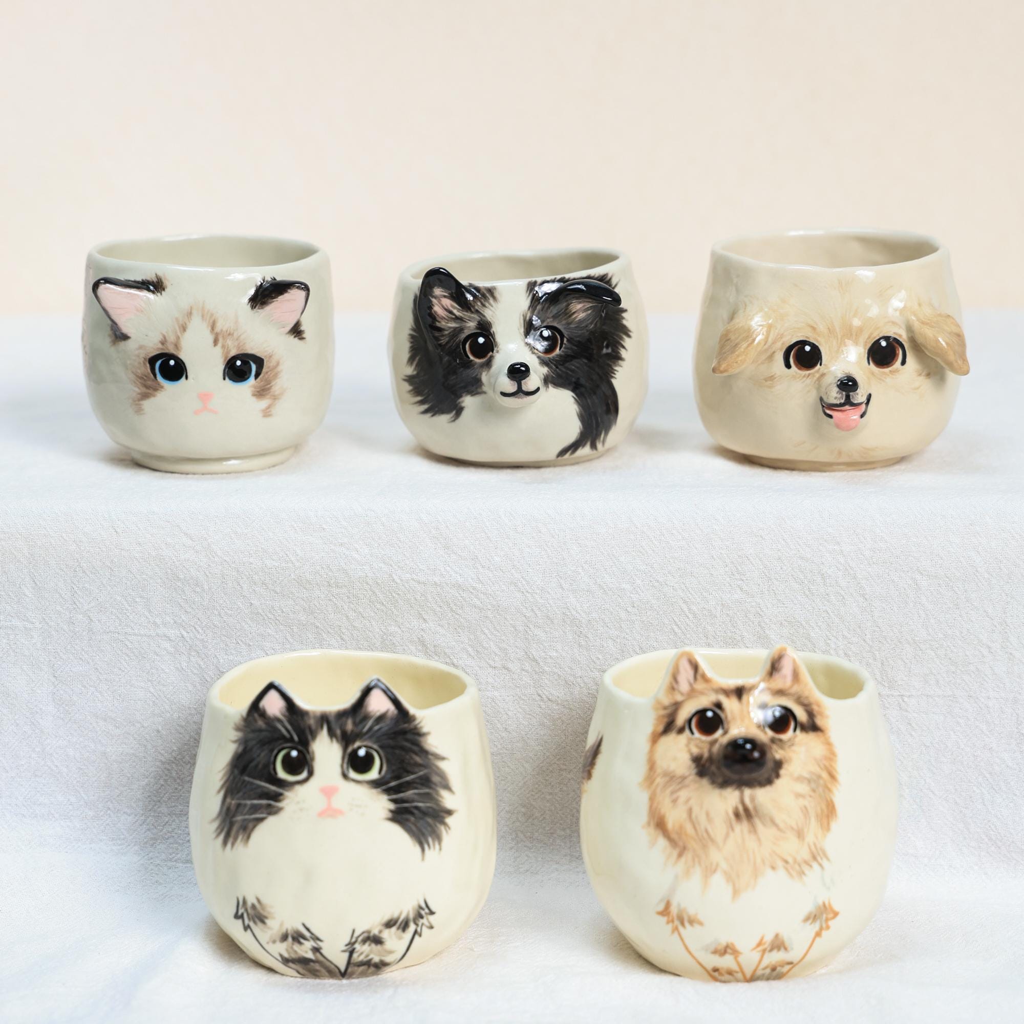 Custom Ceramic Pet Mug Special Gift for mom Personalized Handmade Cat Coffee Cup Unique Dog Lover Gift Ceramic Puppy Cup Pottery Kawaii Mug