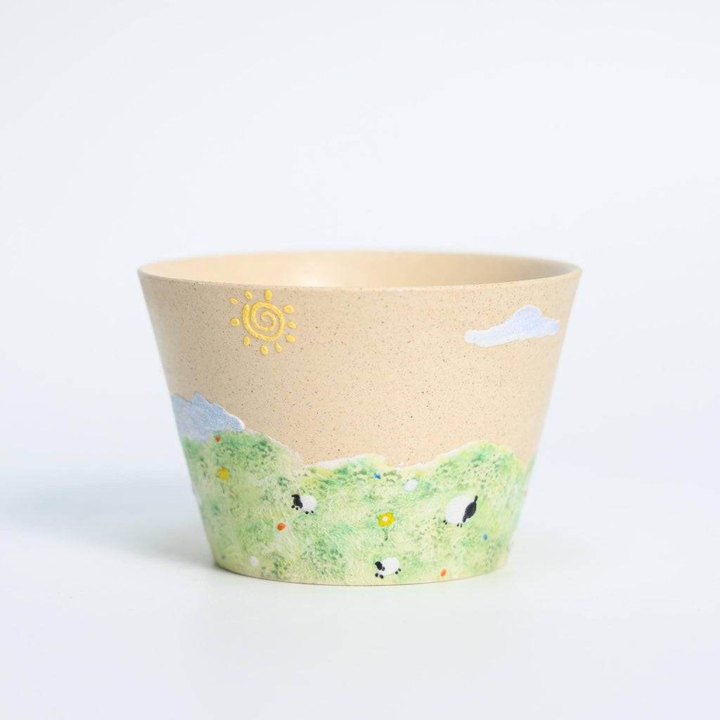 Whimiscal Ceramic Sheep Bowl Handmade Cottagecore Sky Grass Field Pottery Cup Handmade Cute Espresso Mug Housewarming gift Fairycore Mug Y2K