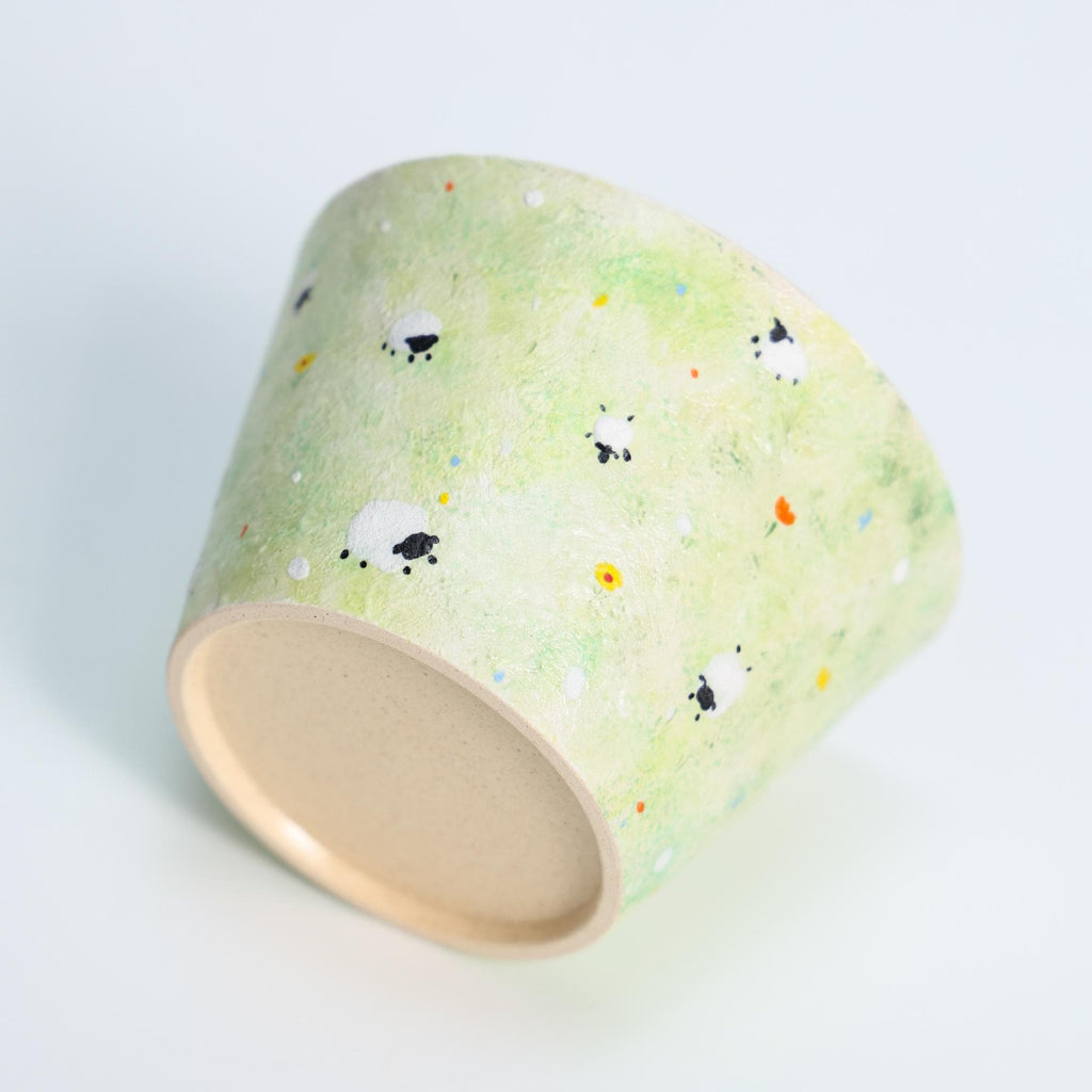 Whimiscal Ceramic Sheep Bowl Handmade Cottagecore Sky Grass Field Pottery Cup Handmade Cute Espresso Mug Housewarming gift Fairycore Mug Y2K