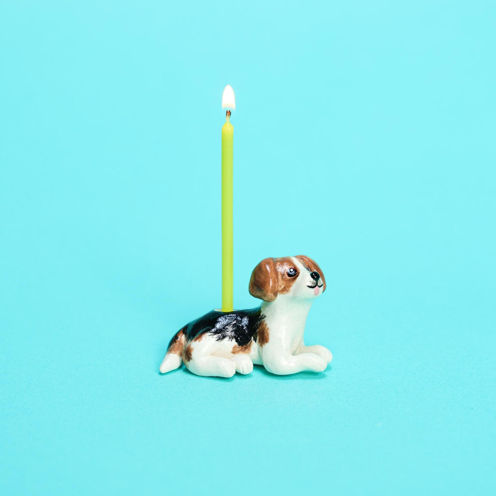Personalized Pet Cake Topper Custom Ceramic Dog Candle Holder Birthday Cake Gift Handmade Porcelain Figurine Home Decor Puppy Candle Holders