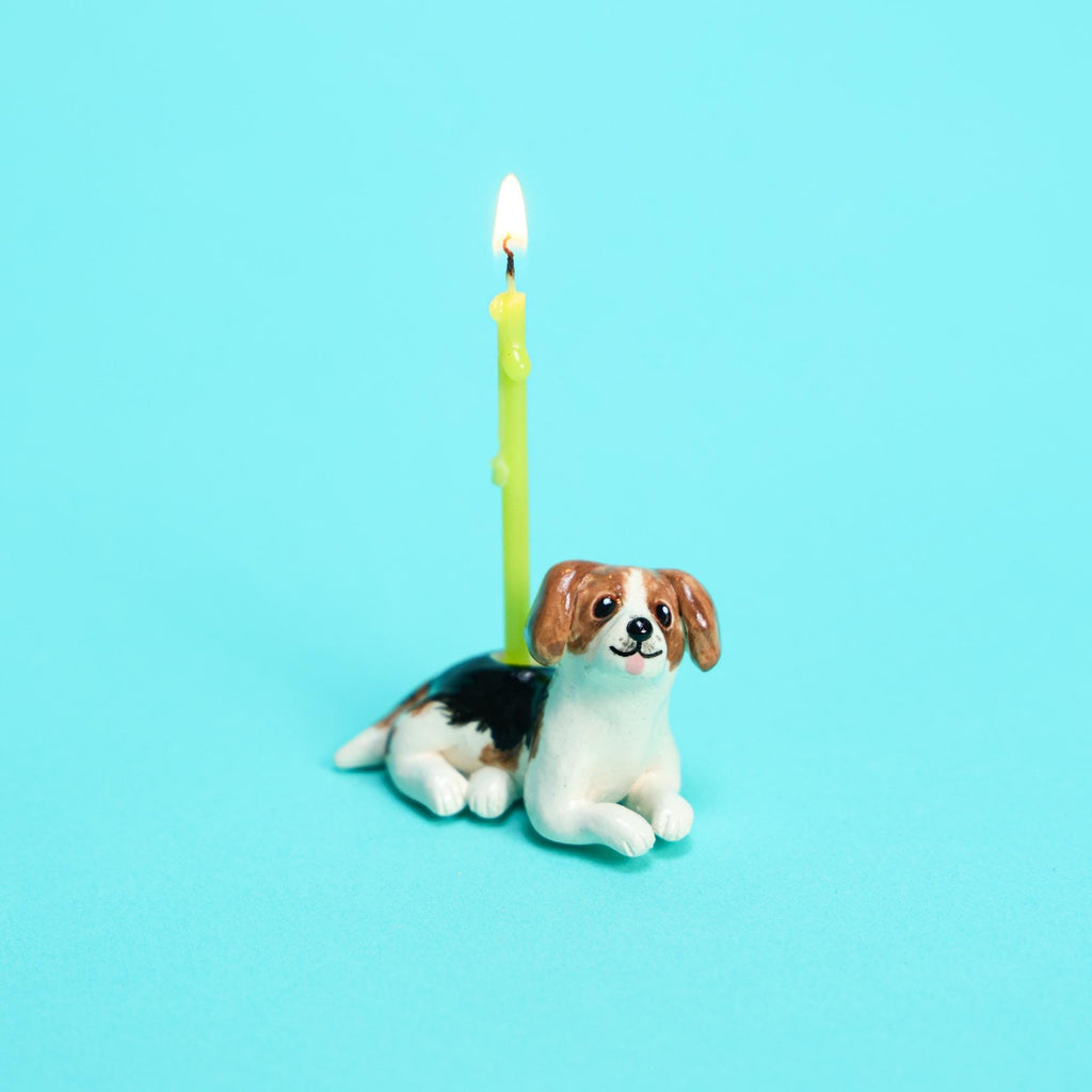 Personalized Pet Cake Topper Custom Ceramic Dog Candle Holder Birthday Cake Gift Handmade Porcelain Figurine Home Decor Puppy Candle Holders