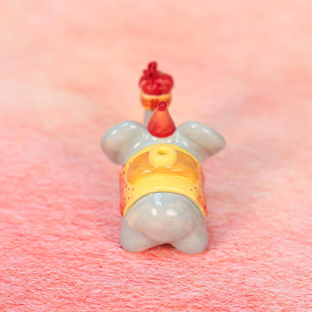 Elephant Candle Holder Cute Birthday Gift Elephant Figurine Kawaii Handmade Ceramic Home Decor Party Decoration Uniue Fun Gifts for Her
