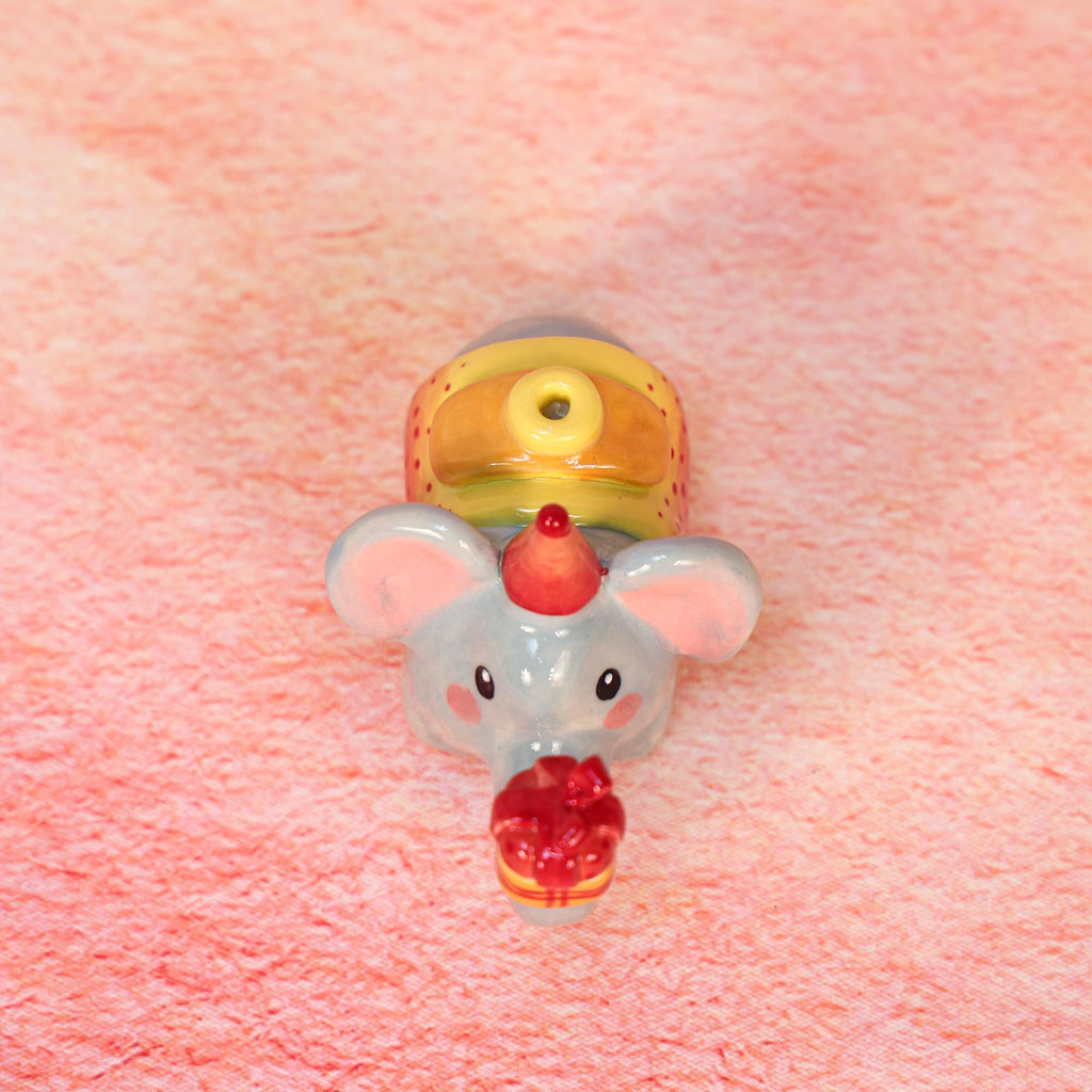 Elephant Candle Holder Cute Birthday Gift Elephant Figurine Kawaii Handmade Ceramic Home Decor Party Decoration Uniue Fun Gifts for Her