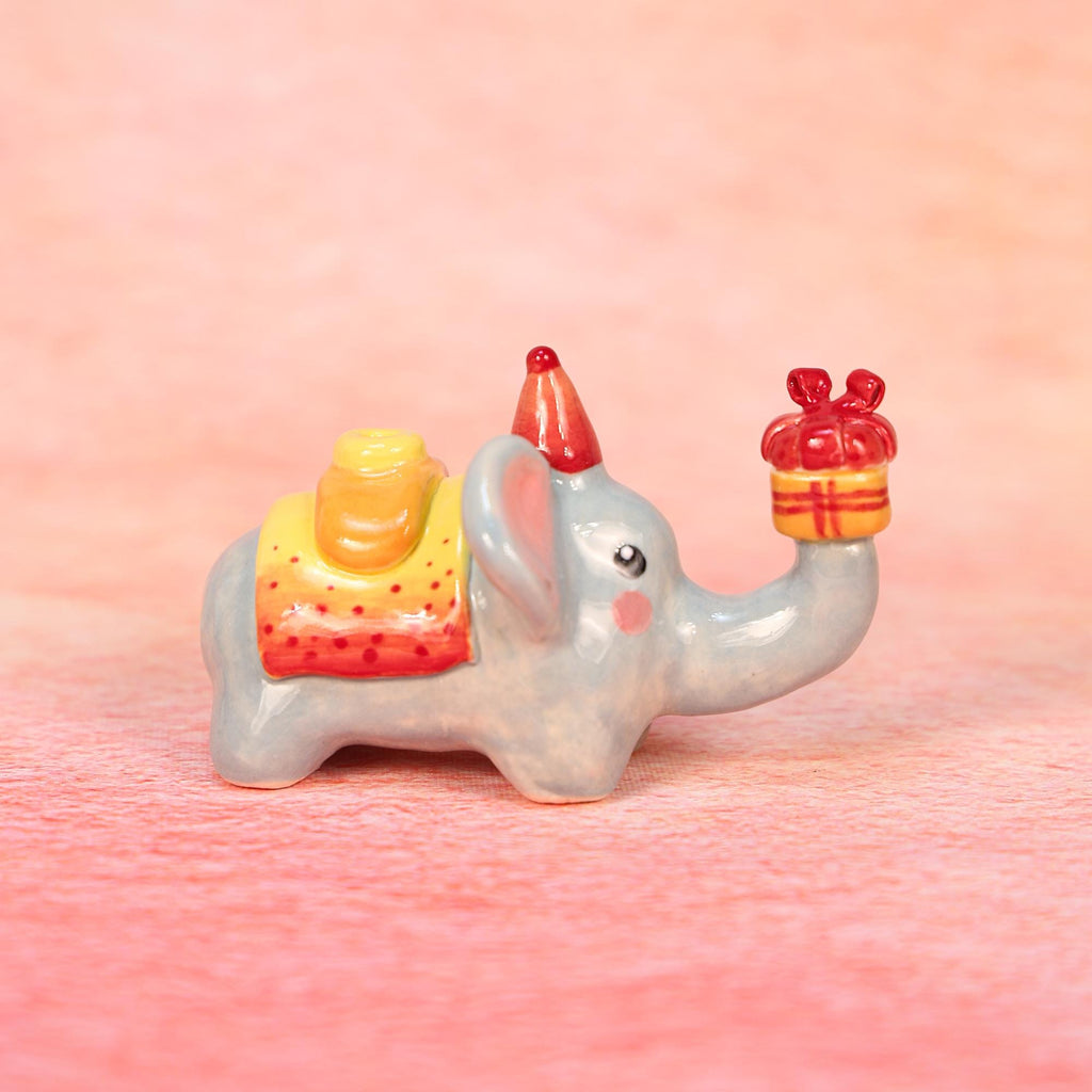 Elephant Candle Holder Cute Birthday Gift Elephant Figurine Kawaii Handmade Ceramic Home Decor Party Decoration Uniue Fun Gifts for Her