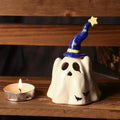 Handmade Wizard Hat Ceramic Ghost Incense Holder Candle Holder Halloween Gift Miniature Pottery Gift Incense Burner Spooky Tea Light Holder