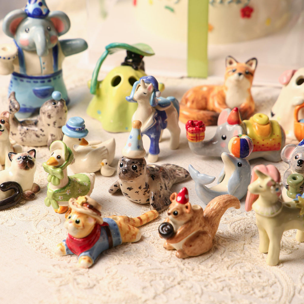 Custom Animal Cake Topper Personalized Pet Wedding Candle Holder Birthday Dragon Figurine Handmade Cute Gift for Kid Whimsical Forest Decor