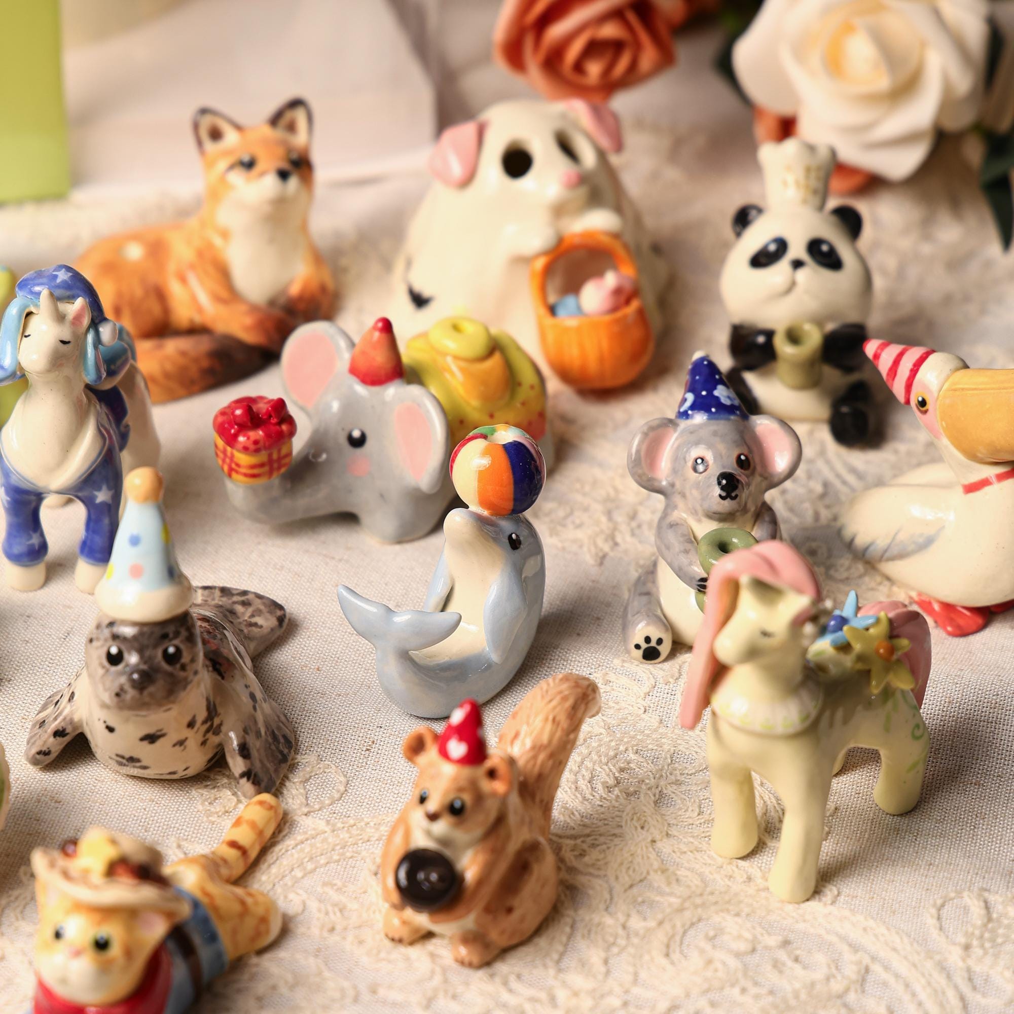 Custom Animal Cake Topper Personalized Pet Wedding Candle Holder Birthday Dragon Figurine Handmade Cute Gift for Kid Whimsical Forest Decor
