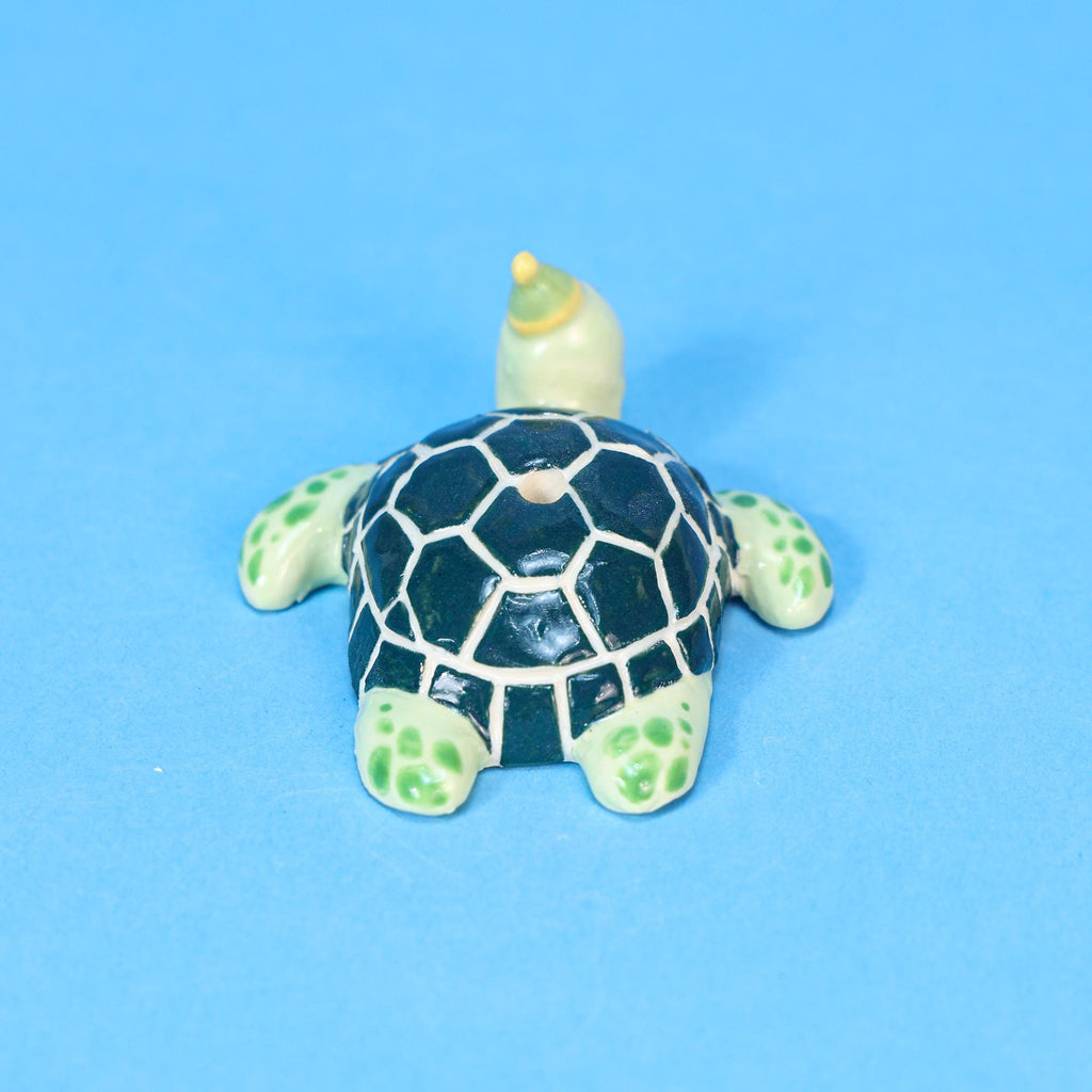 Ceramic Sea Turtle Cake Topper Cute Handmade Tiny Candle Holder Unique Party Decoration Birthday Party Topper Special Collectable Heirloom