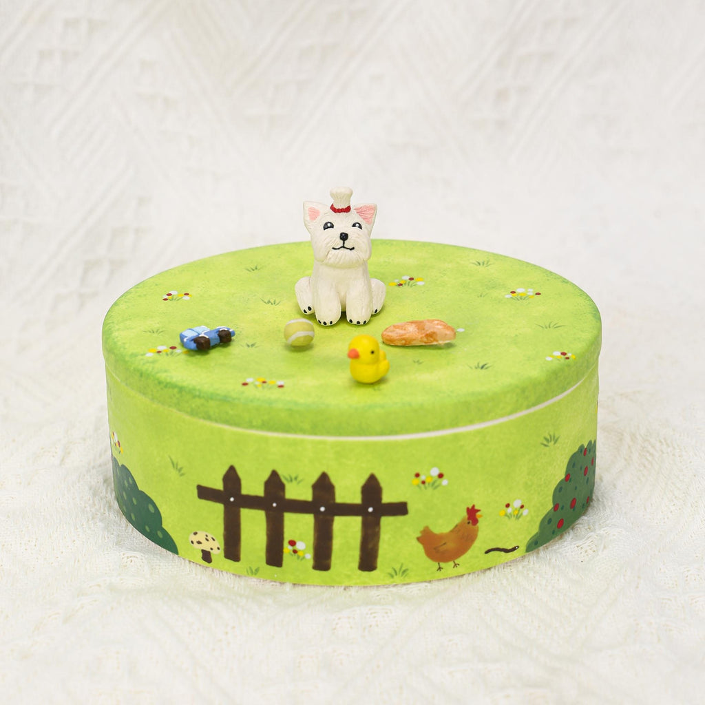 Custom Pet Memorial Urn Personalized Cat Dog House Figurines Green Garden Colorful Handpainted Pottery Urn Favorite Toys Pottery Pet Jar