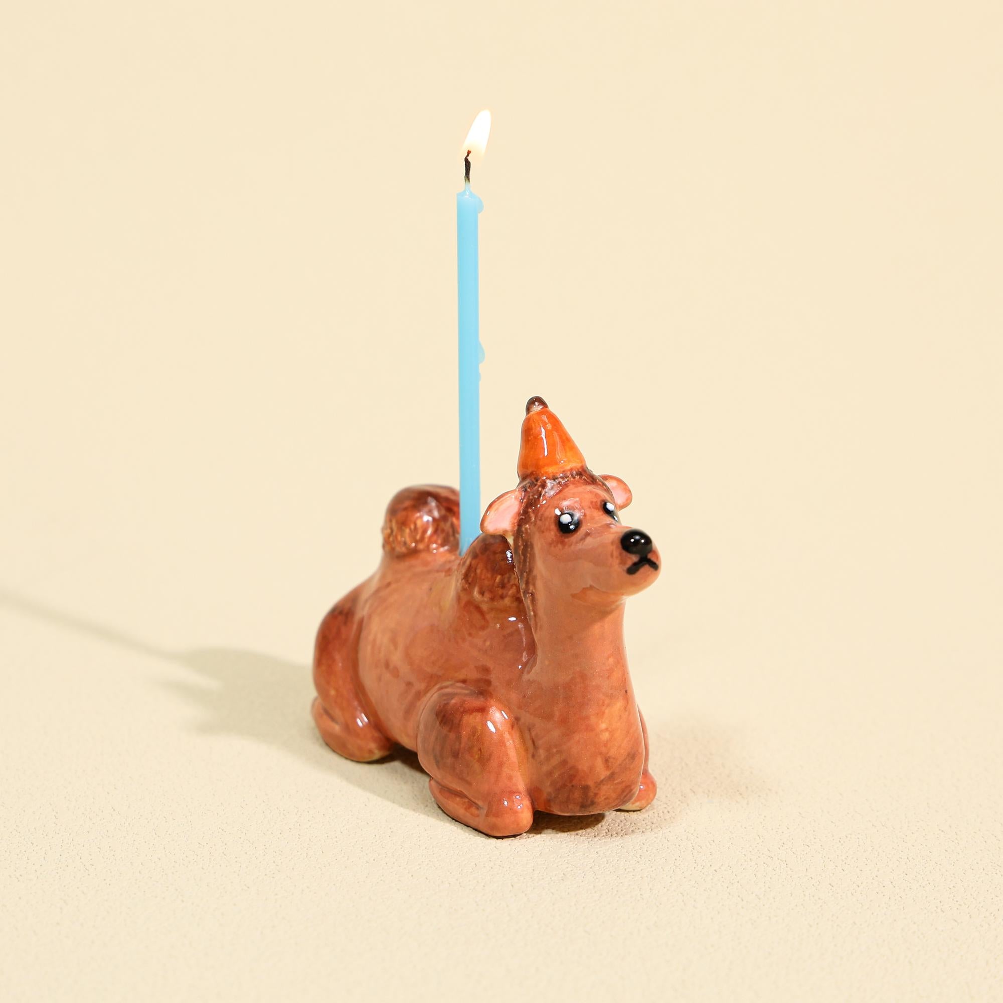 Handmade Ceramic Camel Cake Topper Cute Animal Figurine with Party Hat Happy Birthday Decoration Desert Theme Gift for Him Her Keepsake