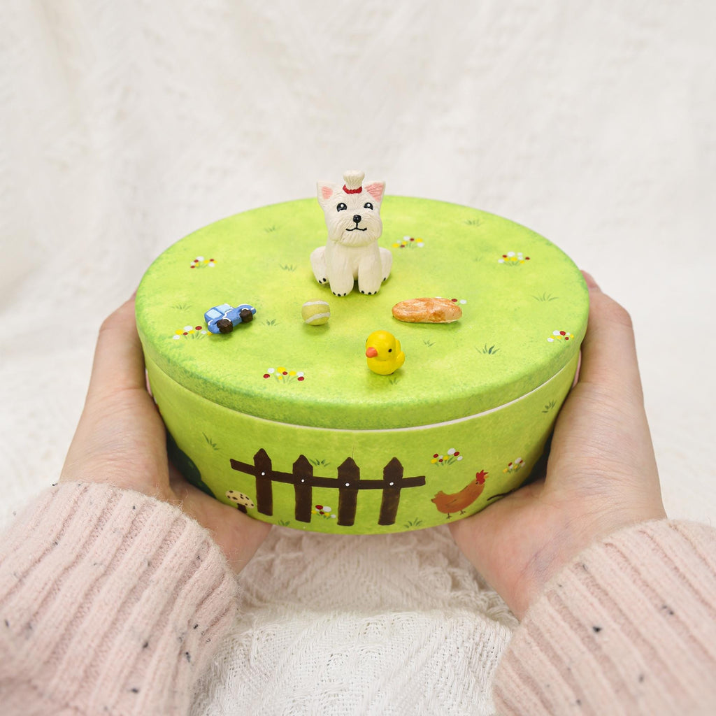 Custom Pet Memorial Urn Personalized Cat Dog House Figurines Green Garden Colorful Handpainted Pottery Urn Favorite Toys Pottery Pet Jar
