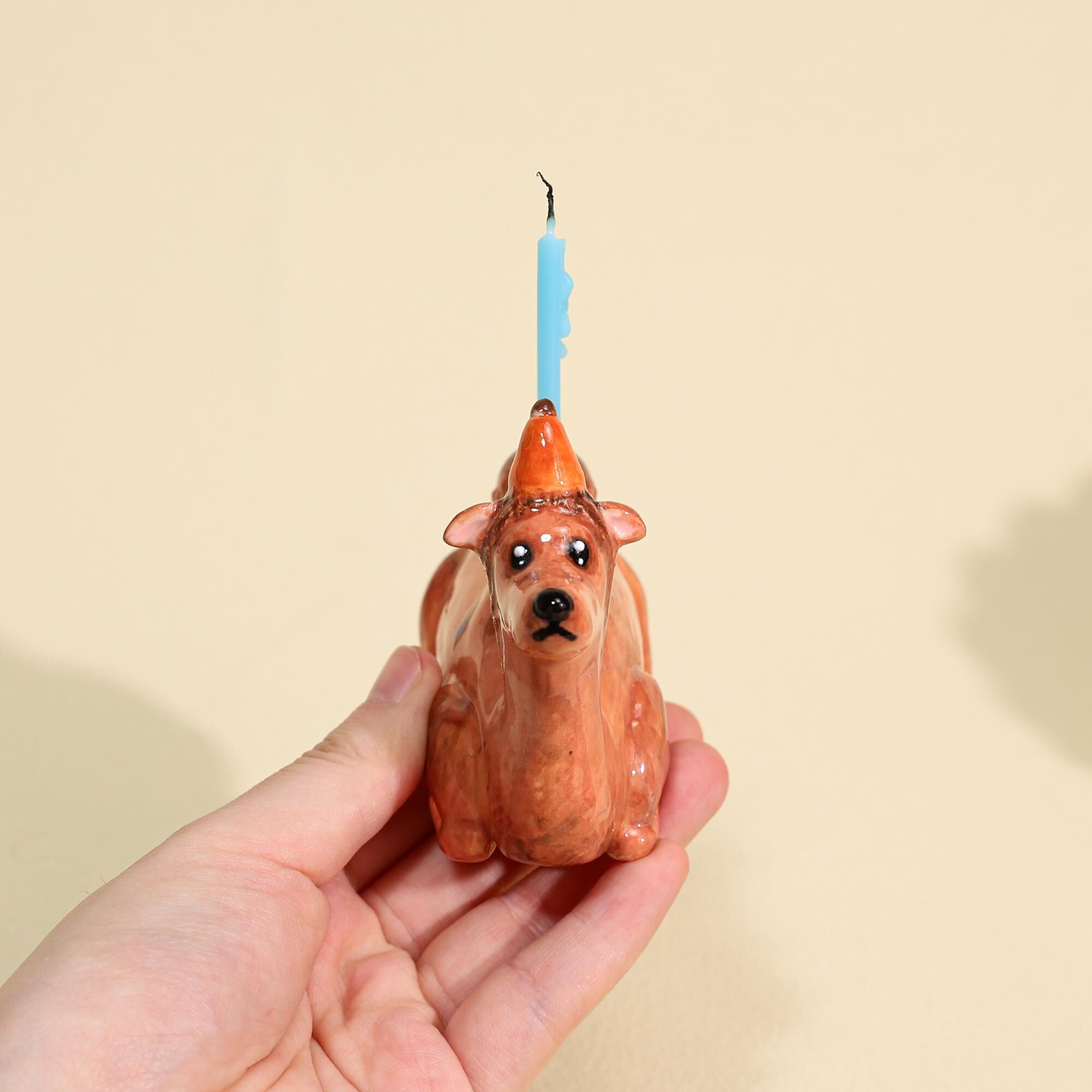Handmade Ceramic Camel Cake Topper Cute Animal Figurine with Party Hat Happy Birthday Decoration Desert Theme Gift for Him Her Keepsake