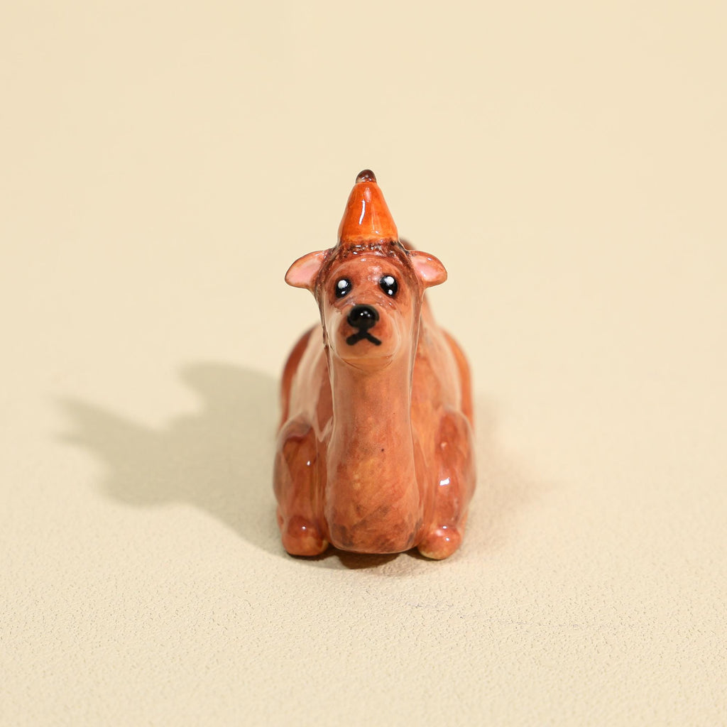 Handmade Ceramic Camel Cake Topper Cute Animal Figurine with Party Hat Happy Birthday Decoration Desert Theme Gift for Him Her Keepsake